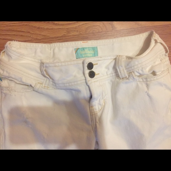 Like new! Hollister distressed white bootcut jeans - Picture 6 of 8